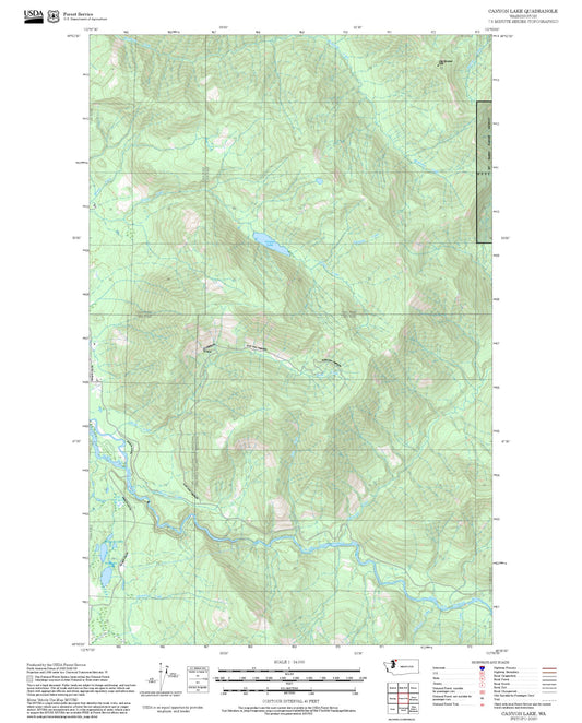 2025 Forest Service Topo Map of Canyon Lake Washington