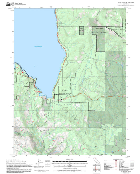2025 Forest Service Topo Map of Canyondam California