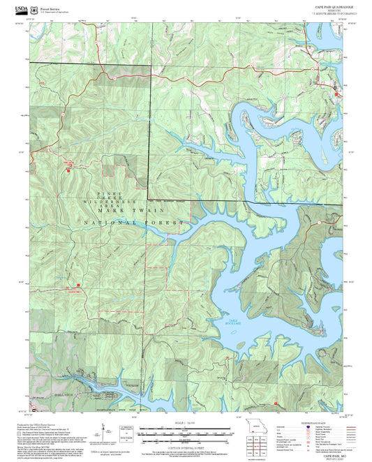 2025 Forest Service Topo Map of Cape Fair Missouri