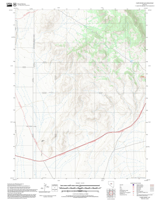 2025 Forest Service Topo Map of Cape Horn Nevada