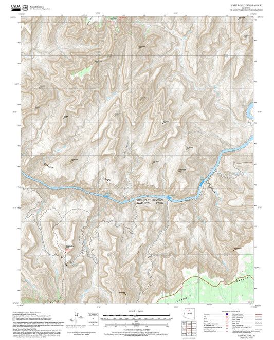 2025 Forest Service Topo Map of Cape Royal Arizona