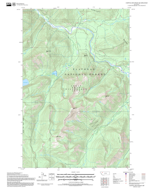 2025 Forest Service Topo Map of Capitol Mountain Montana