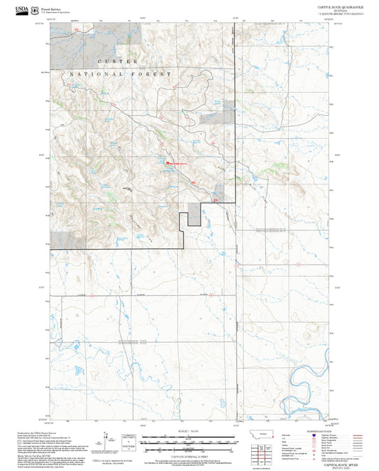2025 Forest Service Topo Map of Capitol Rock Montana