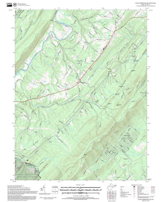2025 Forest Service Topo Map of Capon Springs West Virginia