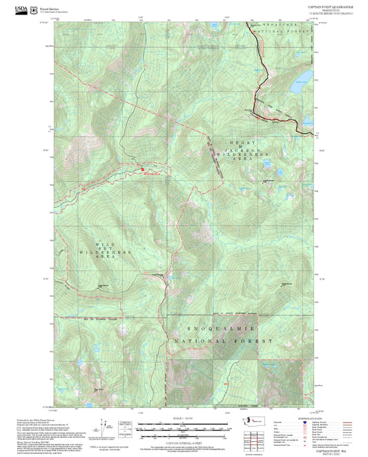 2025 Forest Service Topo Map of Captain Point Washington