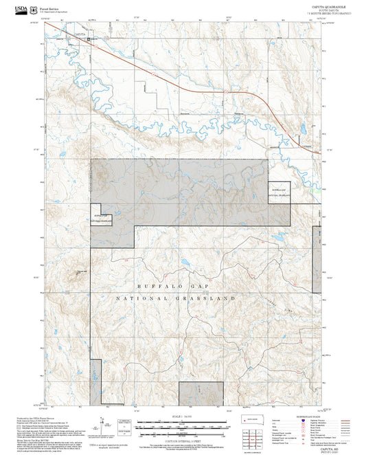 2025 Forest Service Topo Map of Caputa South Dakota