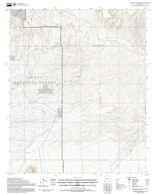2025 Forest Service Topo Map of Carbon Springs New Mexico