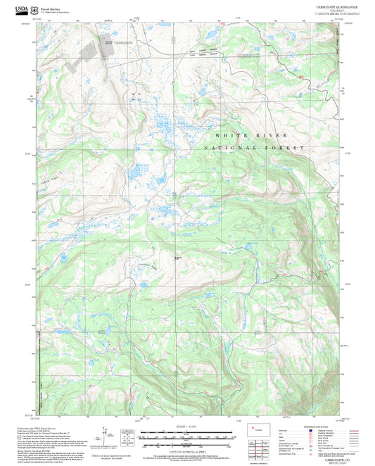 2025 Forest Service Topo Map of Carbonate Colorado