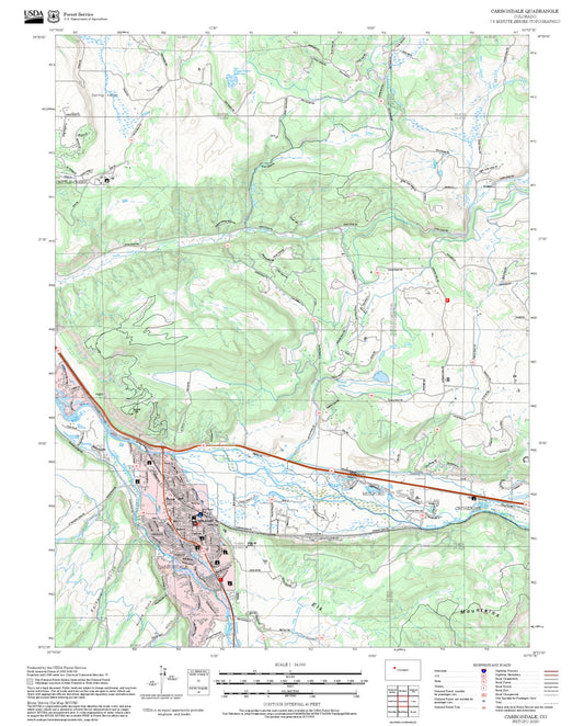 2025 Forest Service Topo Map of Carbondale Colorado