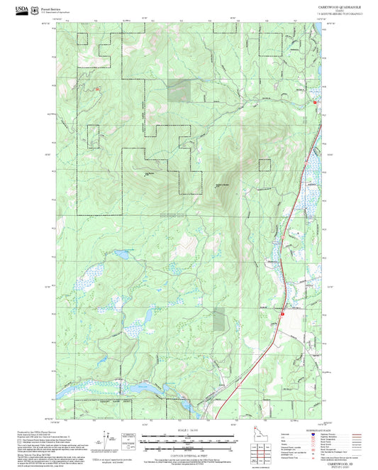 2025 Forest Service Topo Map of Careywood Idaho