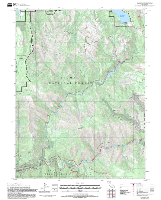 2025 Forest Service Topo Map of Caribou California