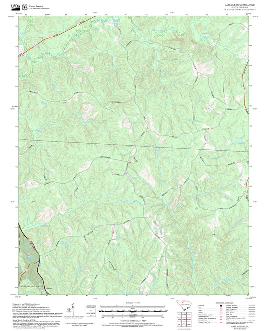 2025 Forest Service Topo Map of Carlisle SE South Carolina