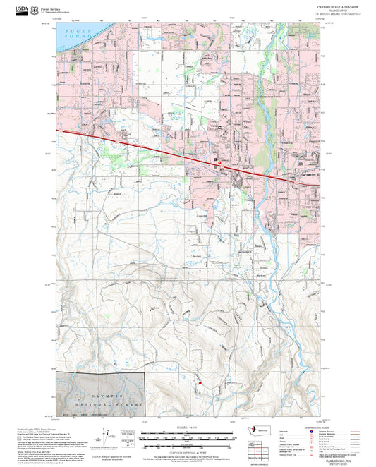 2025 Forest Service Topo Map of Carlsborg Washington