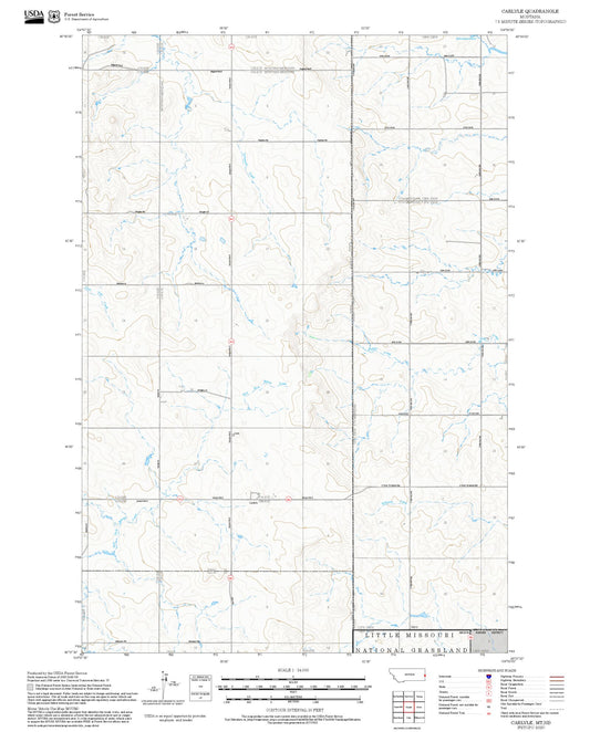2025 Forest Service Topo Map of Carlyle Montana
