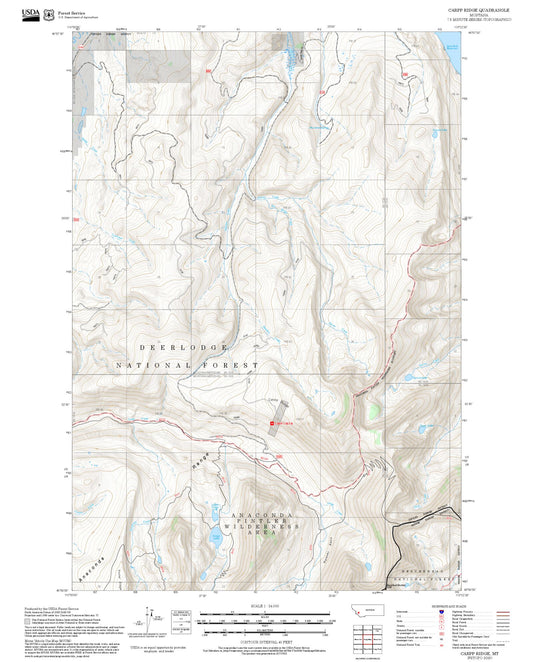 2025 Forest Service Topo Map of Carpp Ridge Montana