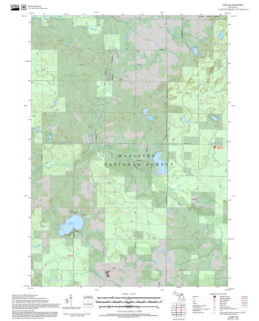 2025 Forest Service Topo Map of Carr Michigan
