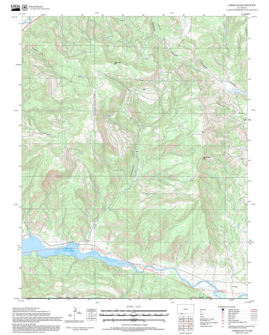 2025 Forest Service Topo Map of Carracas Colorado