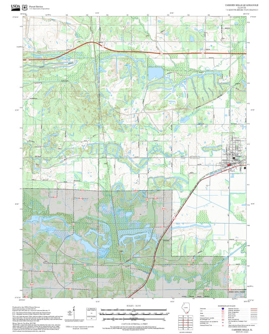 2025 Forest Service Topo Map of Carrier Mills Illinois