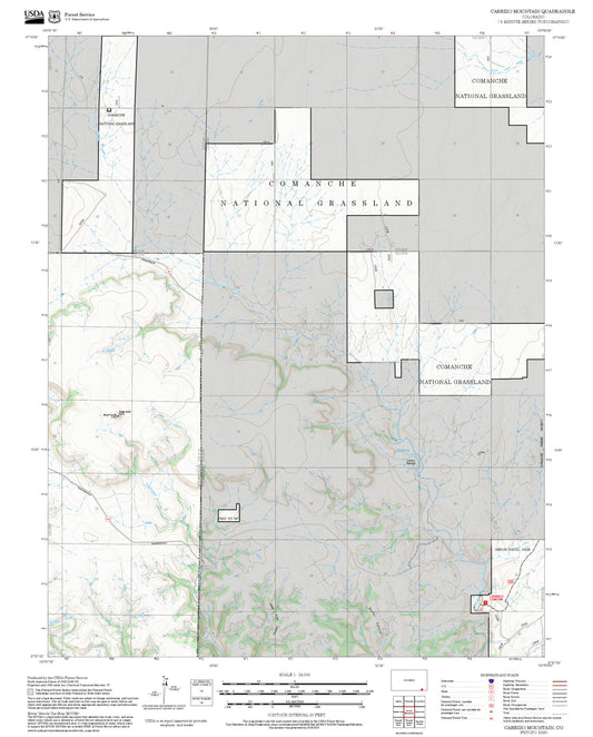2025 Forest Service Topo Map of Carrizo Mountain Colorado