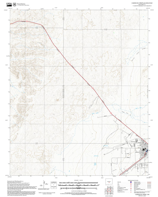 2025 Forest Service Topo Map of Carrizozo West New Mexico