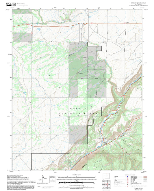 2025 Forest Service Topo Map of Carson New Mexico
