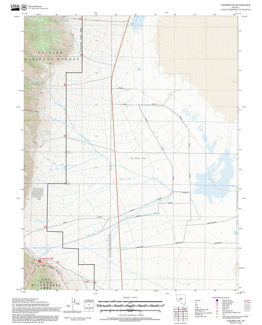 2025 Forest Service Topo Map of Carvers NW Nevada