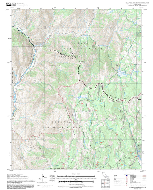 2025 Forest Service Topo Map of Casa Vieja Meadows California
