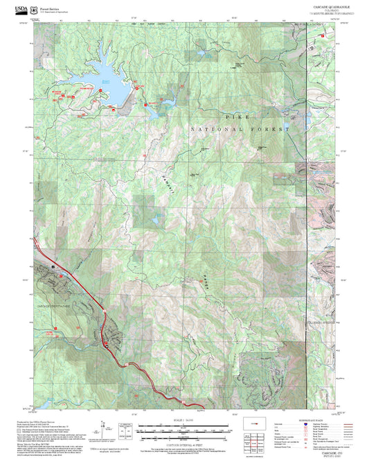 2025 Forest Service Topo Map of Cascade Colorado