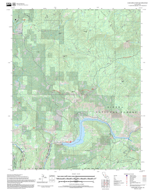 2025 Forest Service Topo Map of Cascadel Point California