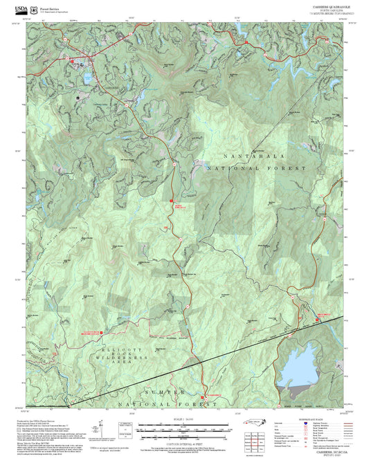 2025 Forest Service Topo Map of Cashiers North Carolina