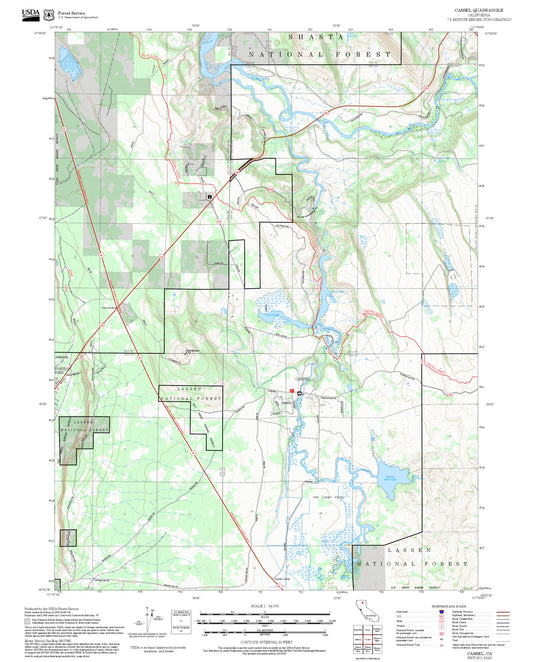 2025 Forest Service Topo Map of Cassel California
