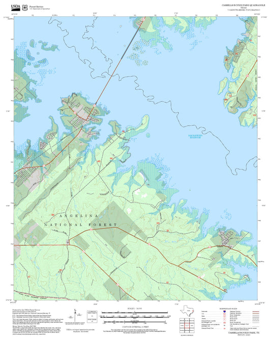 2025 Forest Service Topo Map of Cassells-Boykin Park Texas