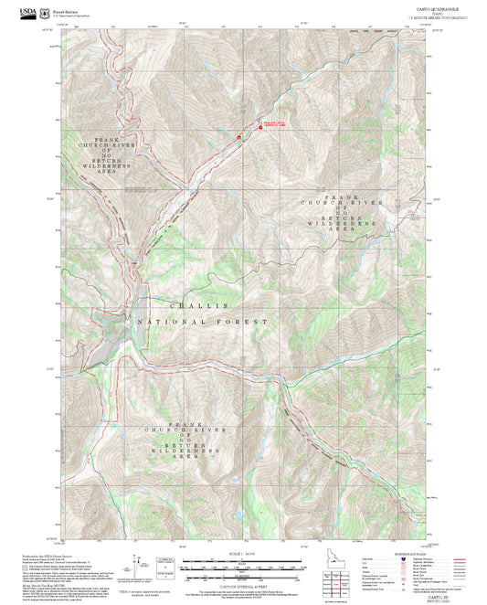 2025 Forest Service Topo Map of Casto Idaho