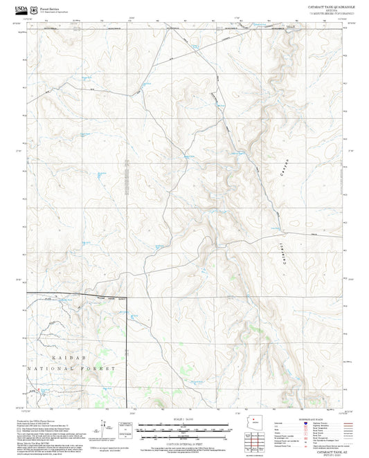 2025 Forest Service Topo Map of Cataract Tank Arizona