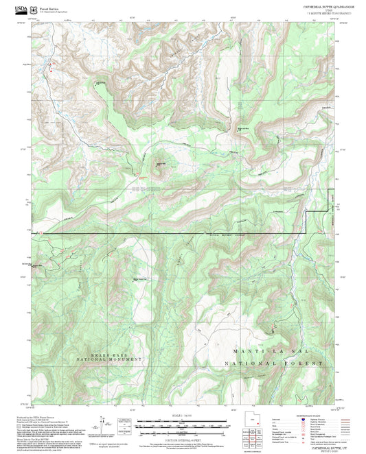 2025 Forest Service Topo Map of Cathedral Butte Utah