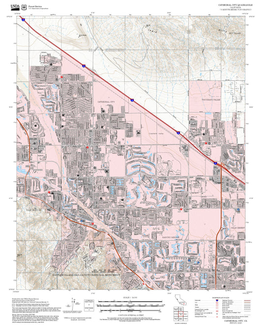 2025 Forest Service Topo Map of Cathedral City California