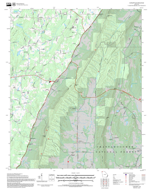2025 Forest Service Topo Map of Catlett Georgia