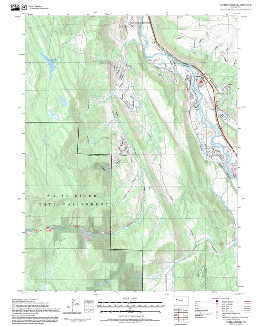 2025 Forest Service Topo Map of Cattle Creek Colorado