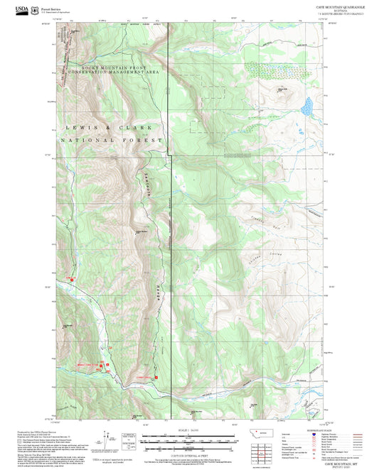 2025 Forest Service Topo Map of Cave Mountain Montana