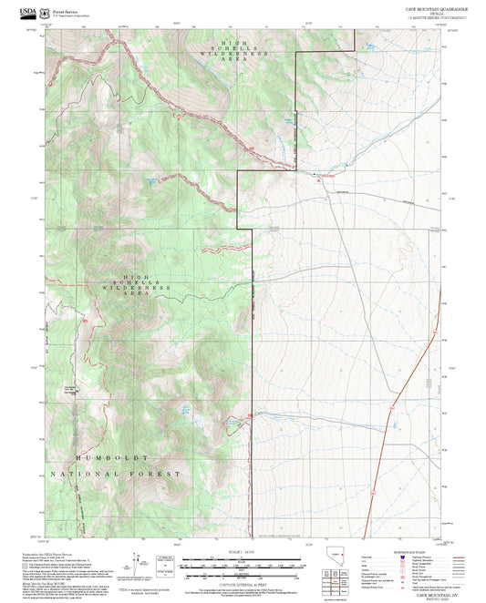 2025 Forest Service Topo Map of Cave Mountain Nevada