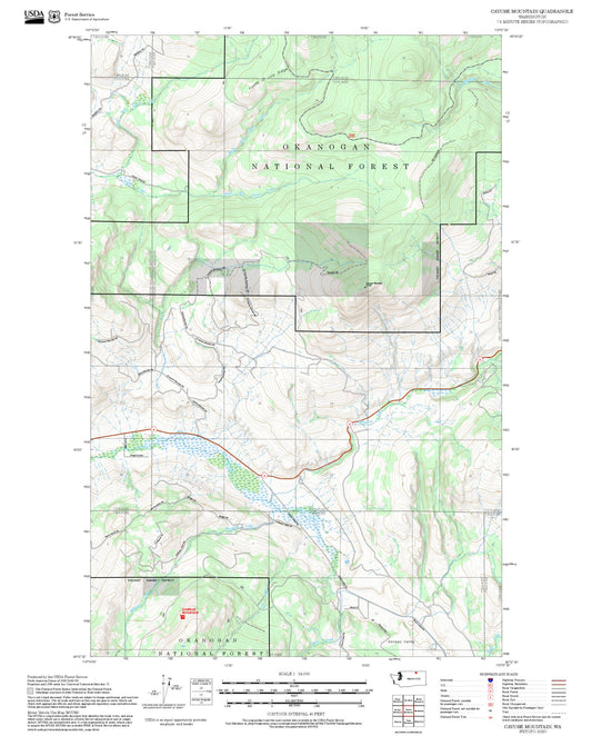 2025 Forest Service Topo Map of Cayuse Mountain Washington