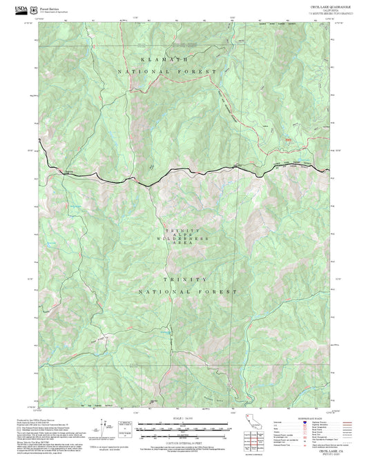 2025 Forest Service Topo Map of Cecil Lake California