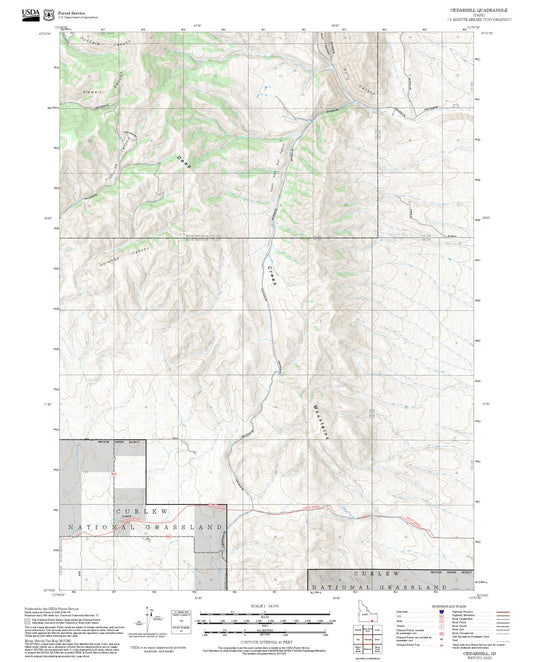 2025 Forest Service Topo Map of Cedarhill Idaho