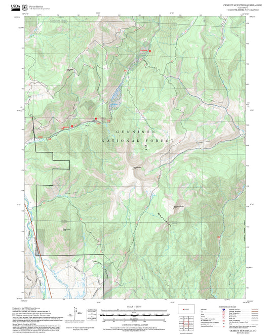2025 Forest Service Topo Map of Cement Mountain Colorado