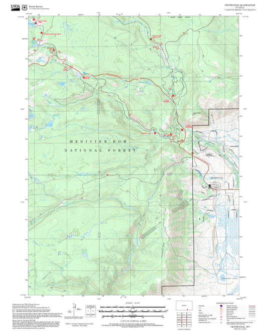 2025 Forest Service Topo Map of Centennial Wyoming