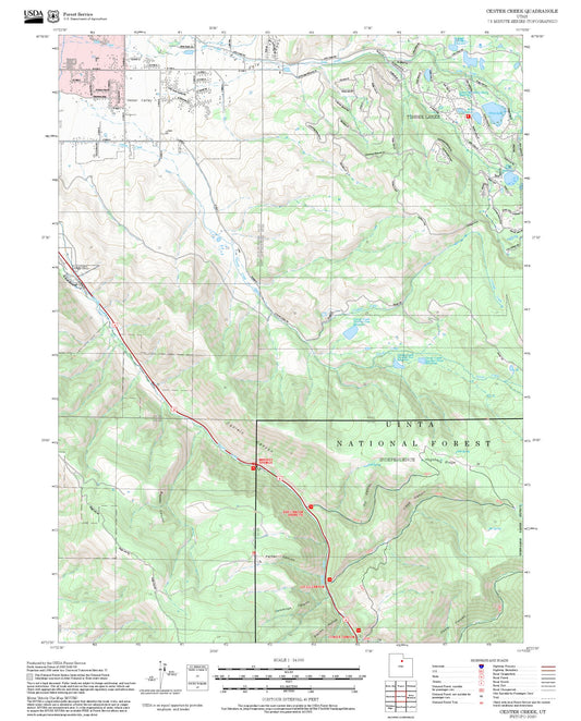 2025 Forest Service Topo Map of Center Creek Utah