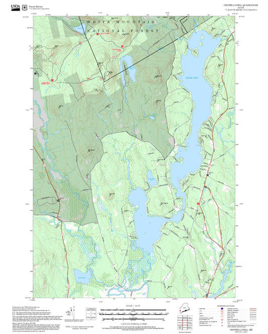 2025 Forest Service Topo Map of Center Lovell Maine