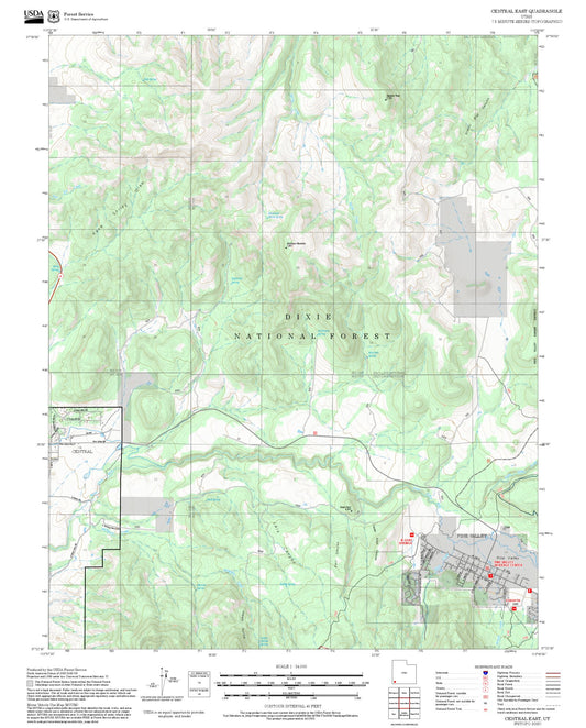 2025 Forest Service Topo Map of Central East Utah