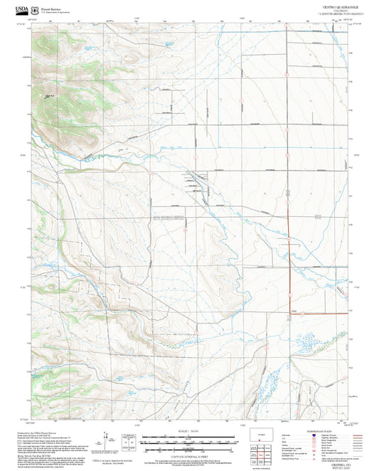 2025 Forest Service Topo Map of Centro Colorado