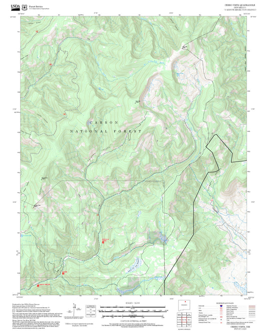 2025 Forest Service Topo Map of Cerro Vista New Mexico